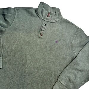 Polo Ralph Lauren Men's Green 1/4 Zip Pullover Cotton Sweater Shirt  sz L